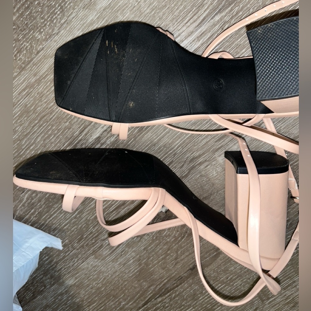 Azazie nude Strappy Block Heels - Picture 5 of 6